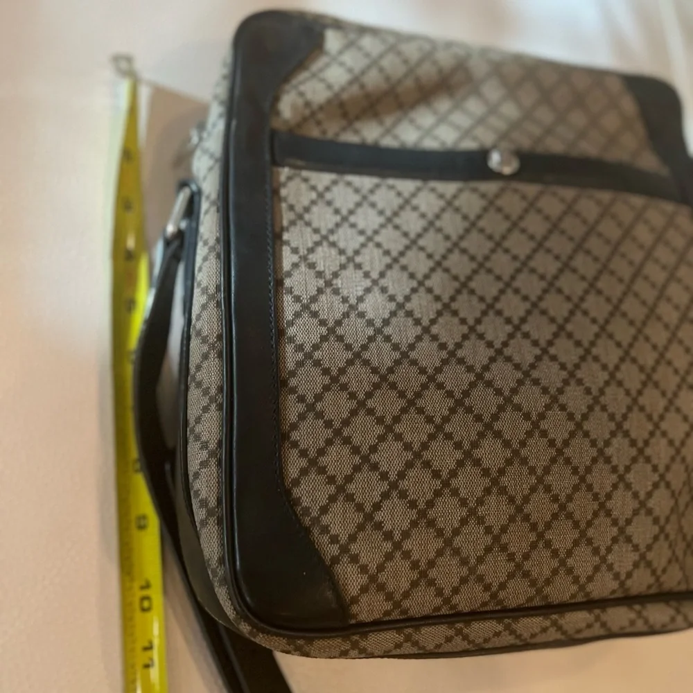 GUCCI Diamante 268159 Beige Black Dark Brown PVC & Leather Messenger Bag